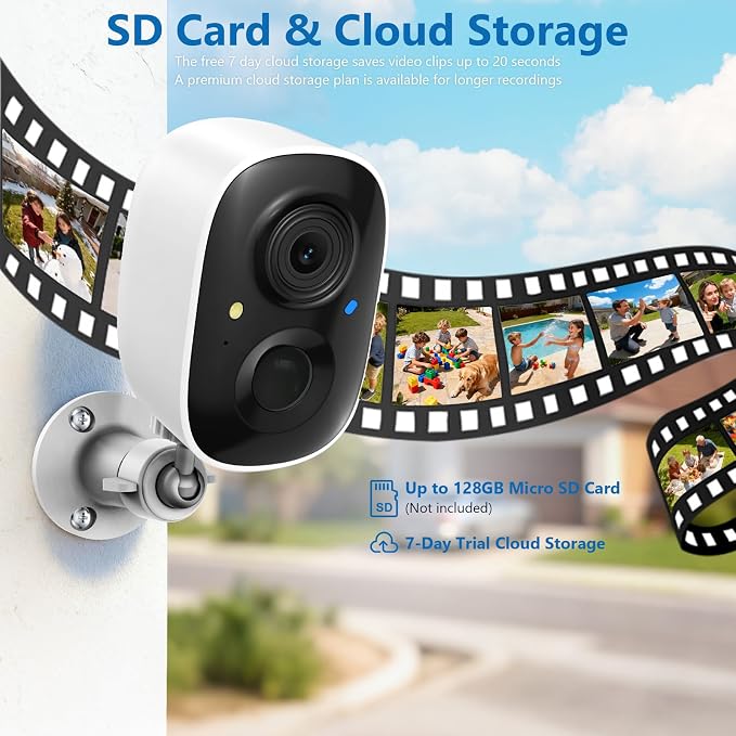 2K Security Camera Wireless Outdoor, Solar Powered WiFi Cameras - Image 4