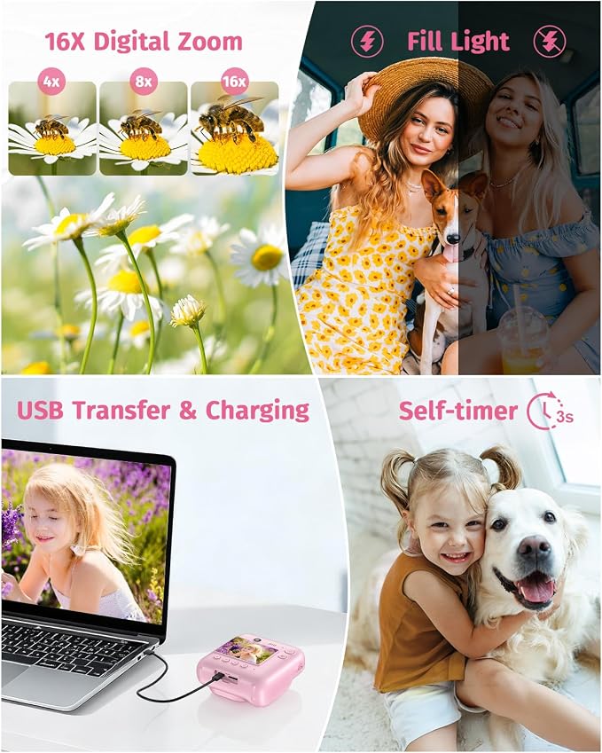 Instant Camera, Dual-Lens Kids Camera Instant Print - Image 5