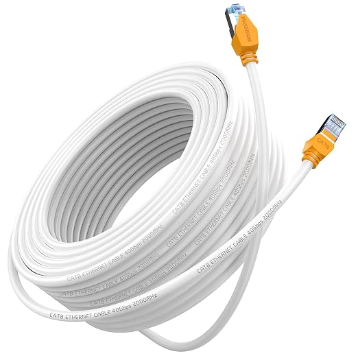 Cat 8 Ethernet Cable 30 ft, 40Gbps High Speed Gaming Network Cable 2000MHz by MUKSIRON
