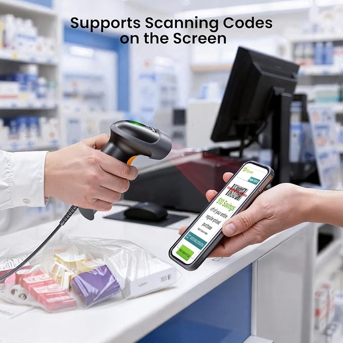 Eyoyo 2D Handheld USB QR Code Scanner, Wired Automatic Barcode Scanner Data - Image 4
