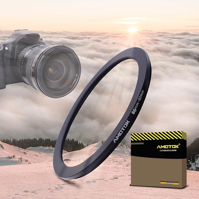 86mm Lens to 82mm Camera Lens Adapter, 86mm to 82mm Filter Step-Down Ring by AMOTOK