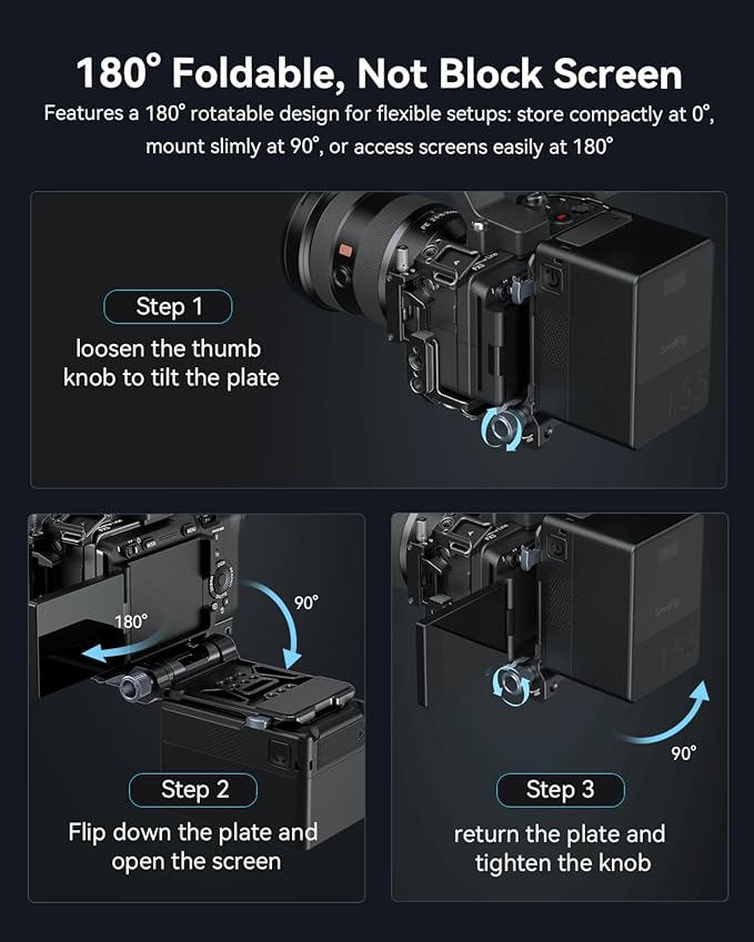 SMALLRIG Foldable V Mount Battery Plate w/QR Plate - Image 4