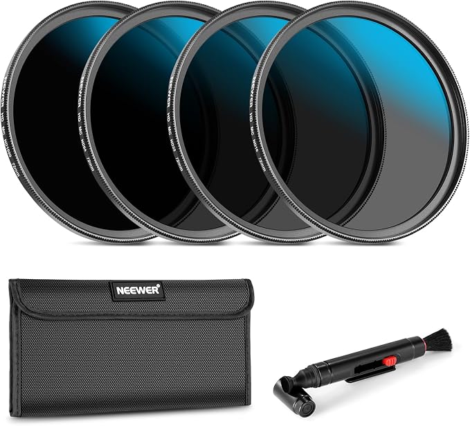 Neewer 72mm ND Lens Filter Set, ND16/ND32/ND64/ND1000, Lens Cleaning Pen by Neewer