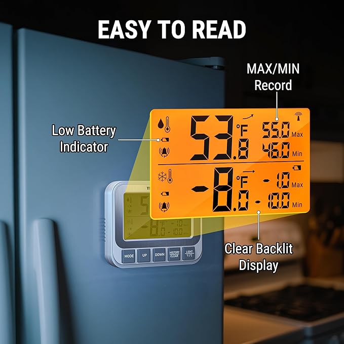 TempPro Wireless Freezer Fridge Thermometer - Image 6