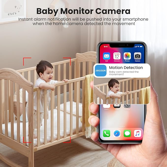 AMOROM 3 Pack Wired Indoor Security Camera, Dual Use Baby Monitor Pet Cam - Image 3
