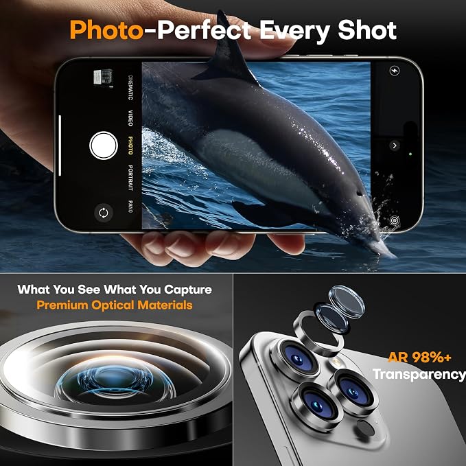 for iPhone 17 Pro/iPhone 17 Pro Max Camera Lens Protector, Tempered Glass - Image 4