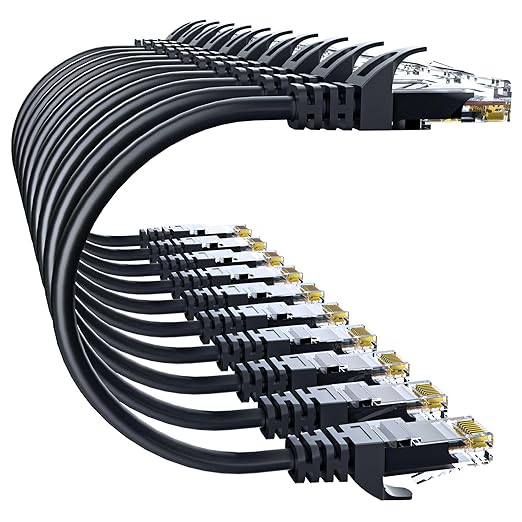 Cat 6 Ethernet Cable 0.5FT 10Pack, Cat6 Ethernet Patch Cable 10Gbps, High-Speed by 10Gsupxsel