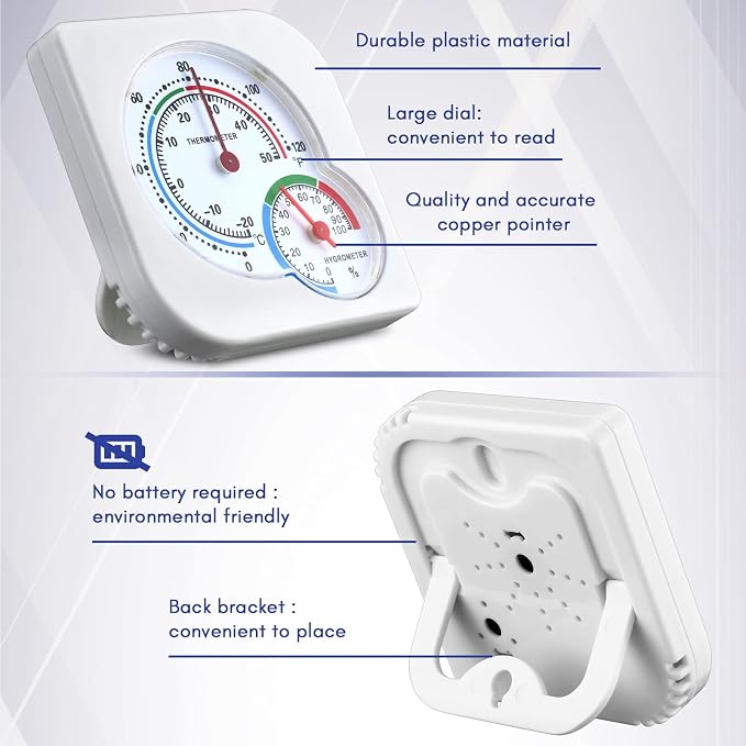 Kathfly 12 Pcs Indoor Thermometer and Humidity Gauge Indoor Mini Thermometer - Image 4