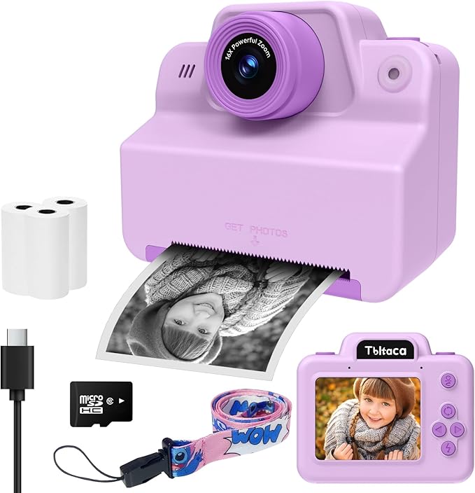 Instant Print Camera for Kids, Toddler Kids Camera Instant Print for 3 4 5 6 7 by Tbltaca