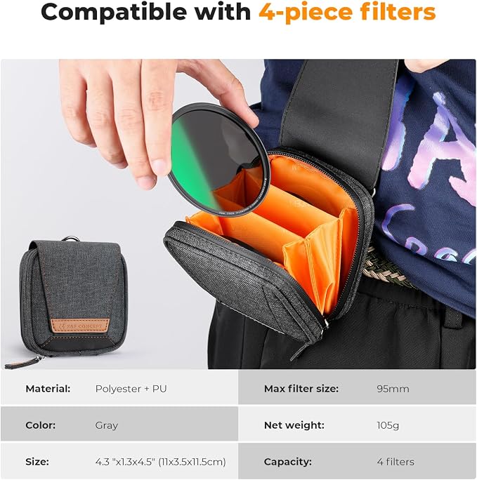 K&F CONCEPT 55mm Magnetic CPL+ND8+ND64+Magnetic Basic Ring+Lens Cap Camera Lens - Image 4