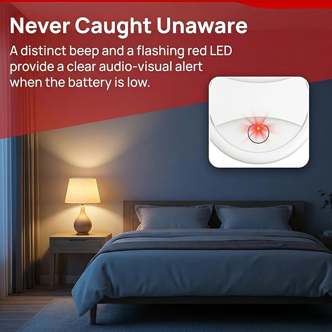 9 Pack Photoelectric Smoke Detector, 10-Year Battery Operated Fire Alarm - Image 6