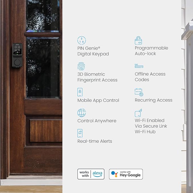 Lockly Secure Pro Smart Deadbolt, Wi-Fi Smart Lock, Keyless Entry - Image 9