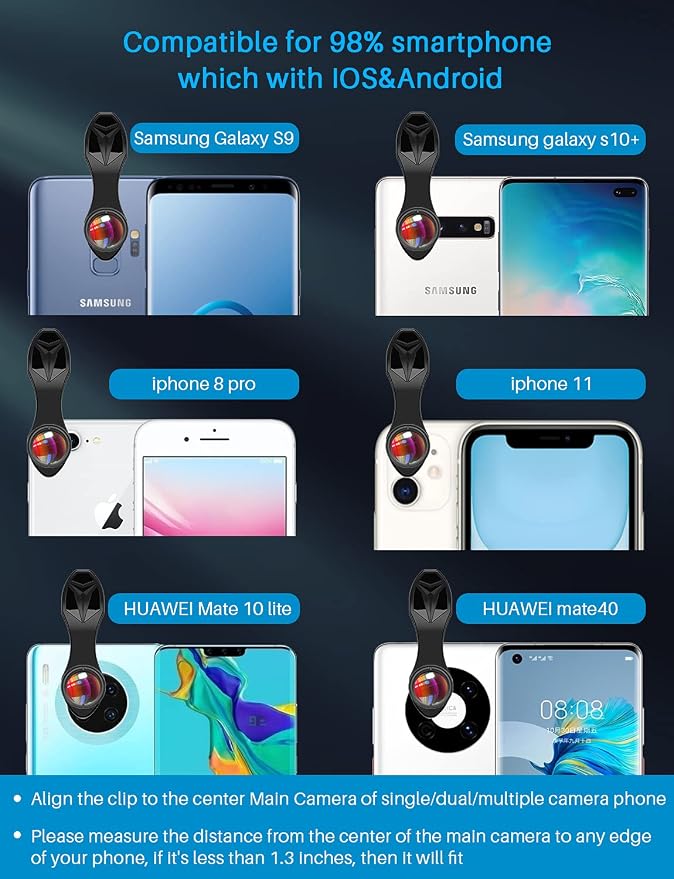 MIAO LAB 5 in 1 Phone Camera Lens Kit -0.63X Wide Angle Lens & 15X Macro - Image 6