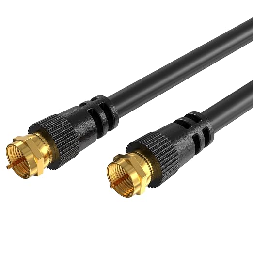 Cables Direct Online Pack of 5 x Coaxial Cables 100FT Black Coax RG6 Male F by CablesDirect
