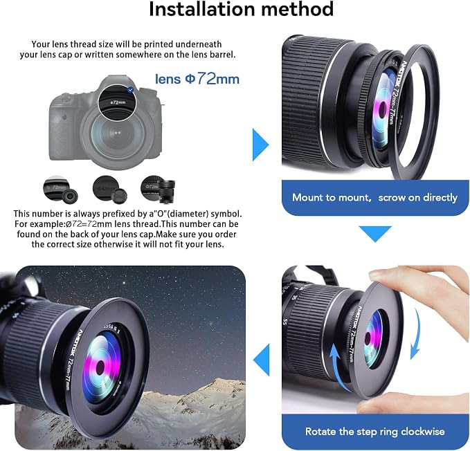 72mm Lens to 77mm Camera Lens Adapter, 72mm to 77mm Filter Step up Ring Adapter - Image 5