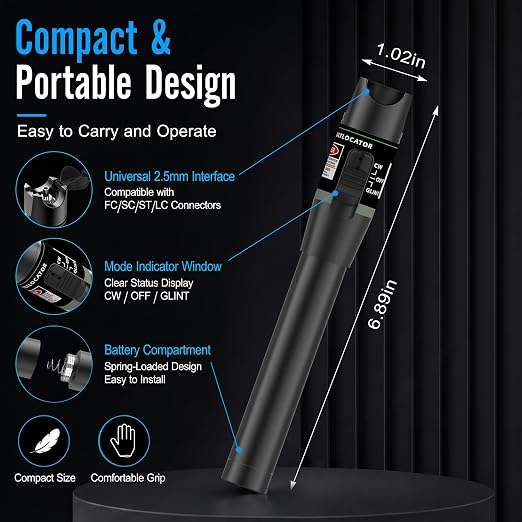 2-Pack Fiber Optic Visual Fault Locator Kit, VFL Pen Compatible - Image 6
