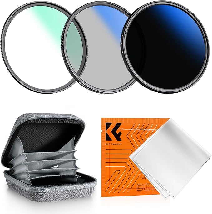 K&F Concept 82mm UV/CPL/ND2-400 Lens Filters Kit-18 Multi-Layer Coatings by KFCONCEPT