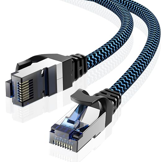 Cat8 Ethernet Cable 12 ft 1 Pack, High Speed 40Gbps 2000MHz, Compatible by CABNEER