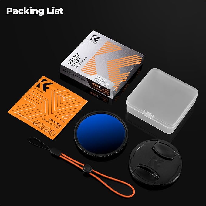 K&F CONCEPT 43mm Variable ND Camera Lens Filter ND2-ND400 + Filter Cap + - Image 7