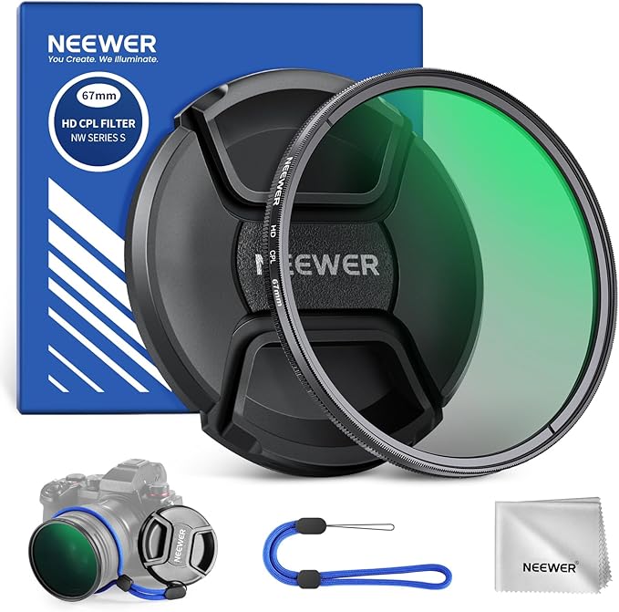 NEEWER 67mm CPL Filter with Lens Cap, Ultra Thin Circular Polarizing Filter by Neewer
