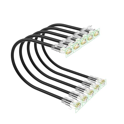 Cat 6 Patch Cables 7 feet, Slim Cat6a Ethernet Patch Cable 10Gbps 550Mhz by Unknown