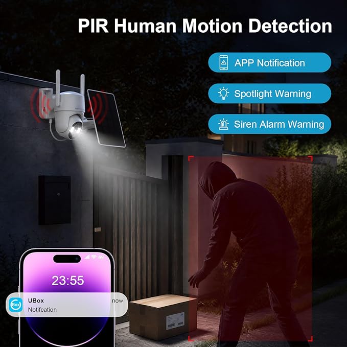 HOSAFE.COM Wireless Security Camera Outdoor, Free Cloud Storage, 360° PTZ - Image 4