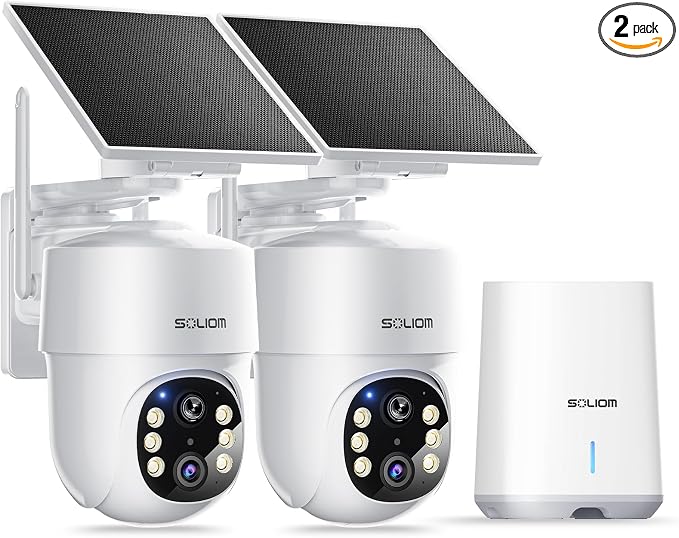 SOLIOM- 5MP Security Cameras Wireless Outdoor, No Subscription & Solar Powered by SOLIOM