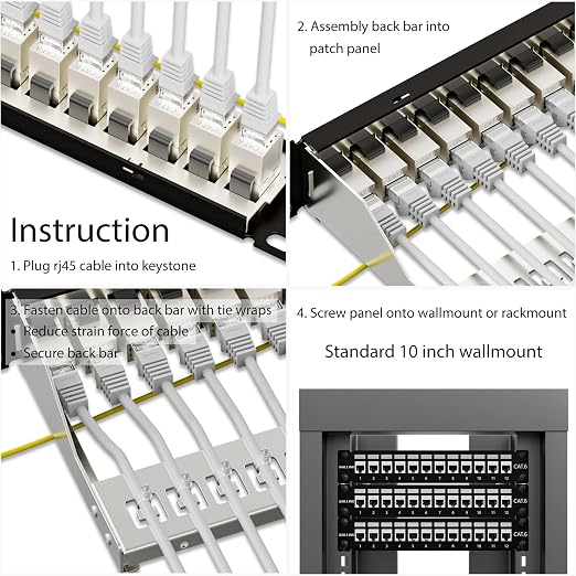 iwillink 10Gbps Patch Panel 12 Port, RJ45 Through Coupler Cat6 Patch Panel STP - Image 6