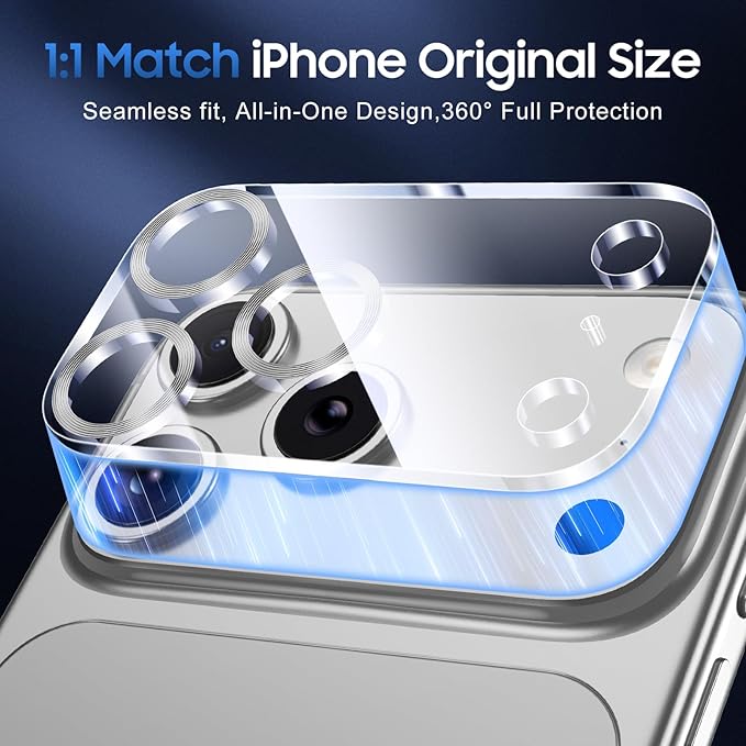 UniqueMe 3 Pack Compatible for iPhone 17 Pro Max Camera Lens Protector - Image 5