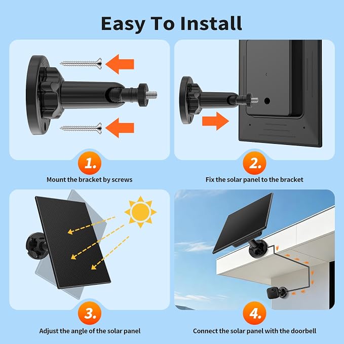 Solar Panel for Blink Camera, Never Lose Power Built-in 4000m Battery Solar - Image 9