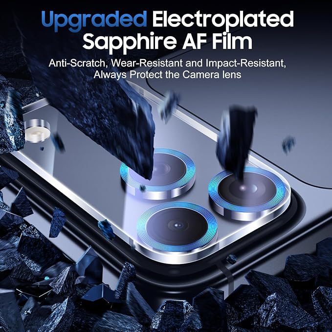 UniqueMe 3 Pack Compatible for iPhone 17 Pro Camera Lens Protector - Image 3