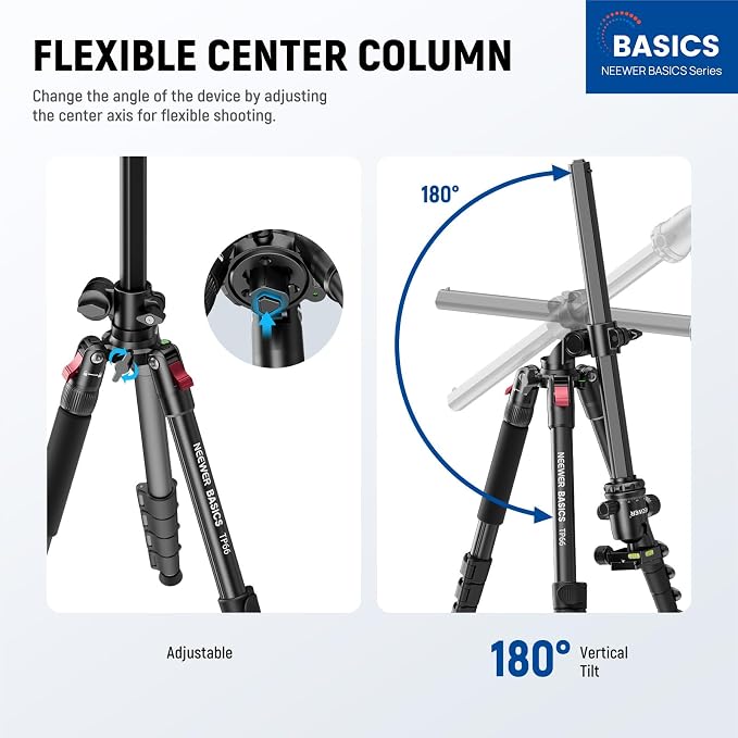 NEEWER Basics 64.5" Horizontal Overhead Tripod Monopod - Image 2