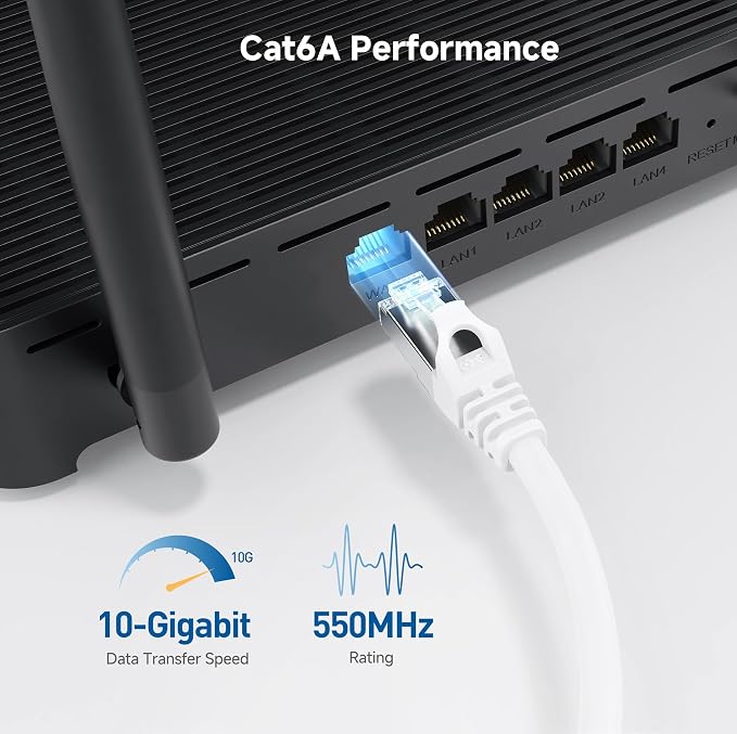 Cable Matters 10Gbps 5-Pack Snagless Shielded Cat 6A Ethernet Cable - 14ft - Image 3