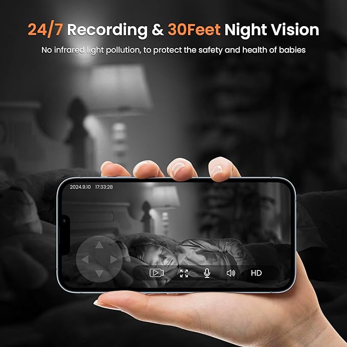3 Pack Indoor Security Camera, 360° Pan Tilt Home Surveillance Cam, 2-Way Audio - Image 5