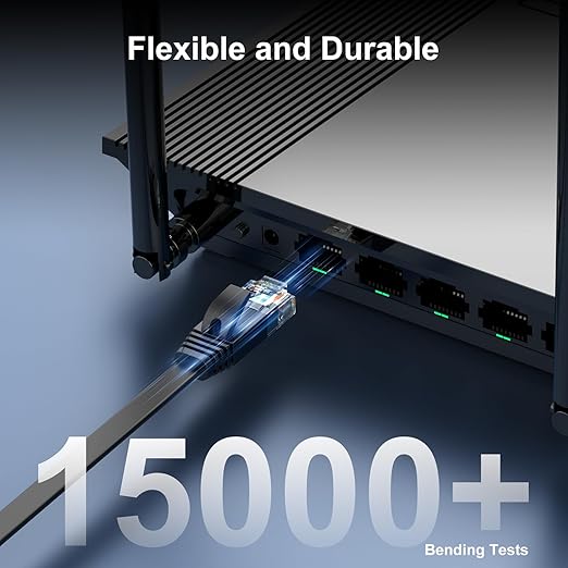 Cat 6 Ethernet Cable 15 ft, Indoor&Outdoor, High Speed 10Gbps Flat Internet - Image 6
