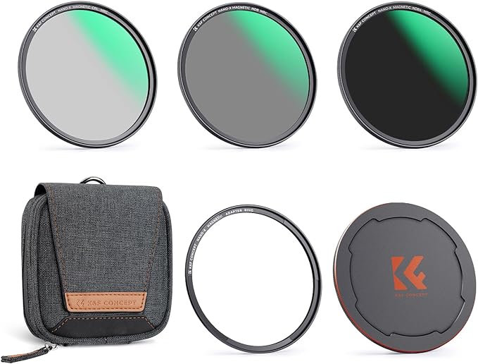 K&F CONCEPT 62mm Magnetic CPL+ND8+ND64+Magnetic Basic Ring+Lens Cap Camera Lens by KFCONCEPT