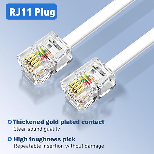 Phone Extension Cord 25 Ft 2pcs, Telephone Cable - Image 2