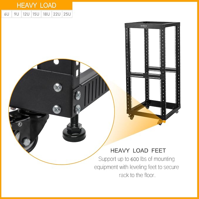 12U Server Rack Open Frame - Image 5