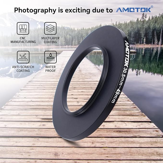 30.5mm Lens to 49mm Camera Lens Adapter, 30.5mm-49mm Filter Step up Rings - Image 2