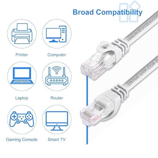CAT 6 5 ft Ethernet Cable, Indoor High-Speed 10Gbps Snagless Long CAT6 5FT - Image 8