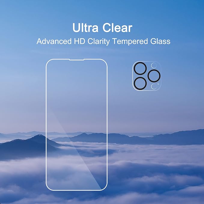 Ailun 3 Pack Screen Protector for iPhone 14 Pro + 3 Pack Camera Lens Protector - Image 4