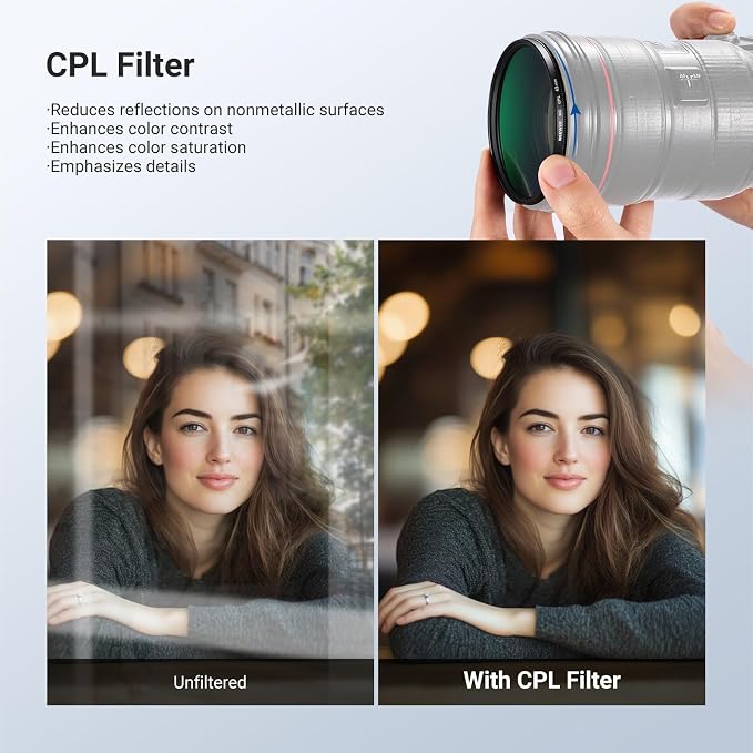 NEEWER 43mm Variable ND + CPL + UV Filter Kit - Image 6
