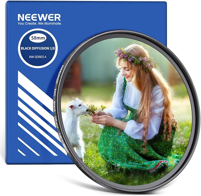 NEEWER 58mm Black Diffusion 1/8 Filter by Neewer
