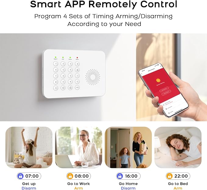 Home Security System with WiFi/4G Phone App Alerts Alarm System, Door Window - Image 6