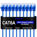 Rapink Patch Cables Cat6a 1ft Slim, Cat6a Ethernet Patch Cable 10G Support by Rapink