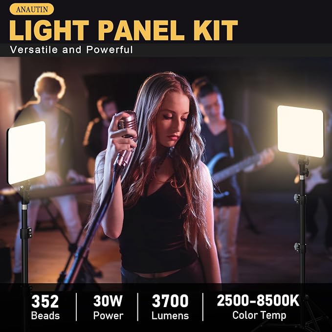 30W Upgraded Photography Lighting Kit, Anautin 2-Pack LED Video Lighting - Image 4