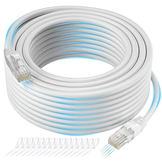Cat 6 Ethernet Cable 25 FT, Long High Speed Cat6 Internet Cable, Standard RJ45 by Kxable