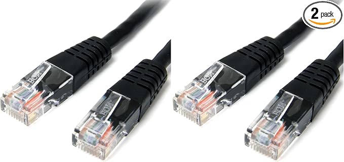 StarTech.com Cat5e Ethernet Cable - 1 ft Black Patch Cable - Molded Short by StarTech