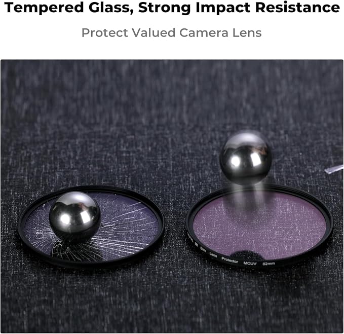 K&F CONCEPT 82mm MC UV Protection Filter Shockproof Tempered Optical Glass - Image 3