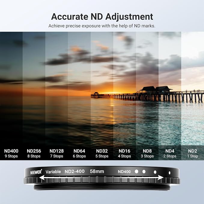 NEEWER 58mm Variable ND + CPL + UV Filter Kit - Image 4